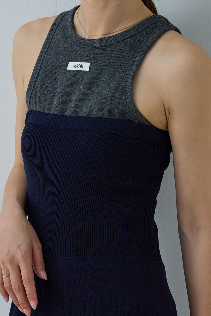 [予約/SET]リネンタッチテーラードジレ+マットサテンサイドタックキャミ+ニットベア2wayパンツ(3set)