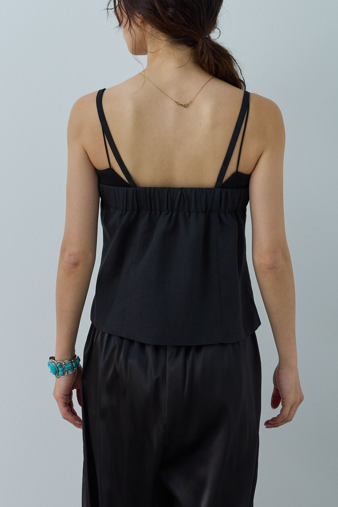 [予約/SET]リネンタッチテーラードジレ+リネンタッチビスチェ+サイドラインサテンパンツ(3set)