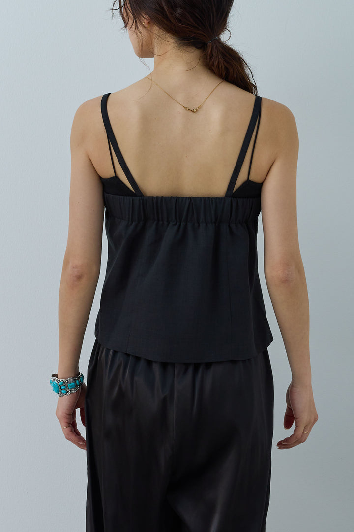 [予約/SET]リネンタッチテーラードジレ+リネンタッチビスチェ+サイドラインサテンパンツ(3set)