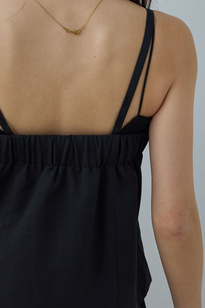 [予約/SET]リネンタッチテーラードジレ+リネンタッチビスチェ+サイドラインサテンパンツ(3set)