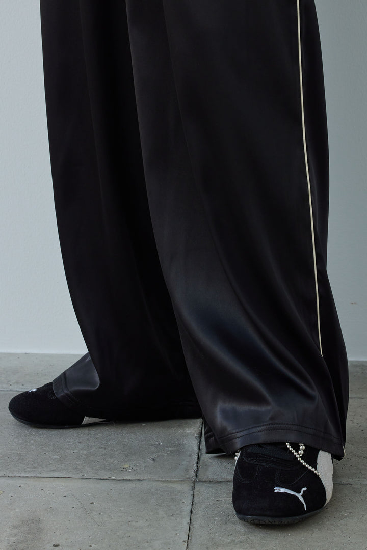 [予約/SET]リネンタッチテーラードジレ+サイドラインサテンパンツ(2set)