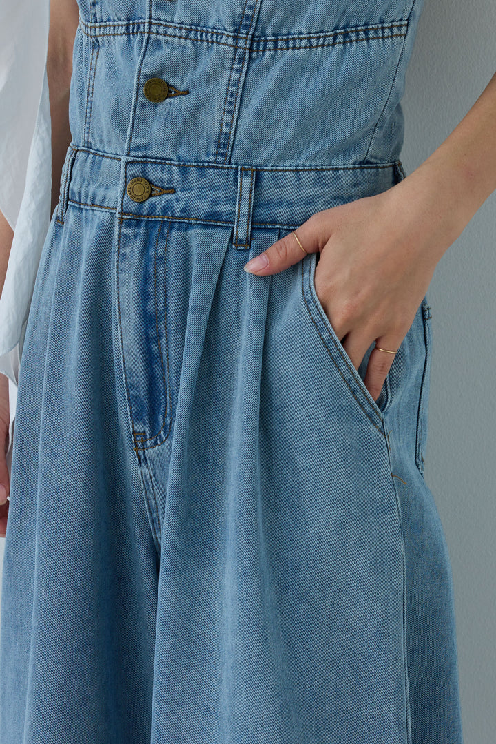 [予約]2WAYデニムベアサロペット