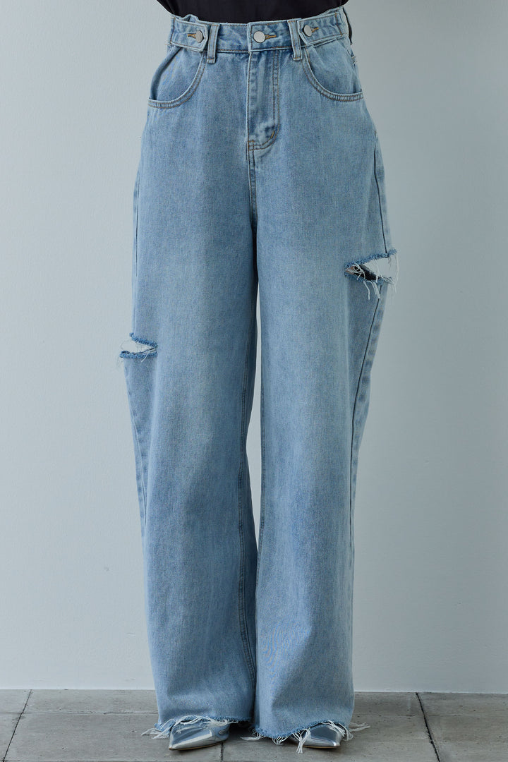 [予約/SET]ミニループアメスリタンク+フリルラップベルト+サイドスラッシュデニム(3set)