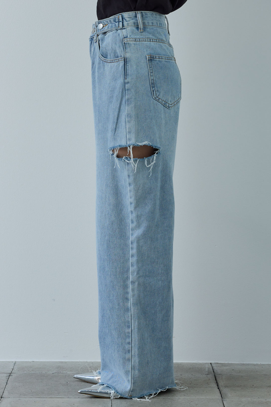 [予約/SET]ミニループアメスリタンク+サイドスラッシュデニム(2set)