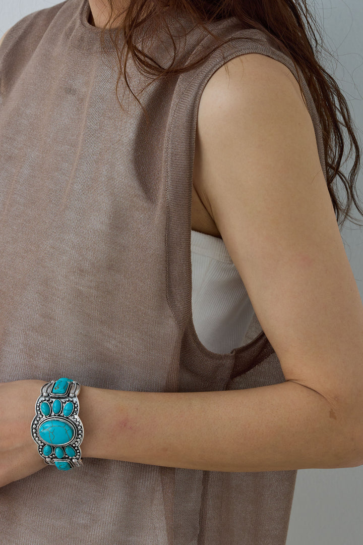 [予約/SET]デニムライクシャツ+シアーノースリーブニット(2set)