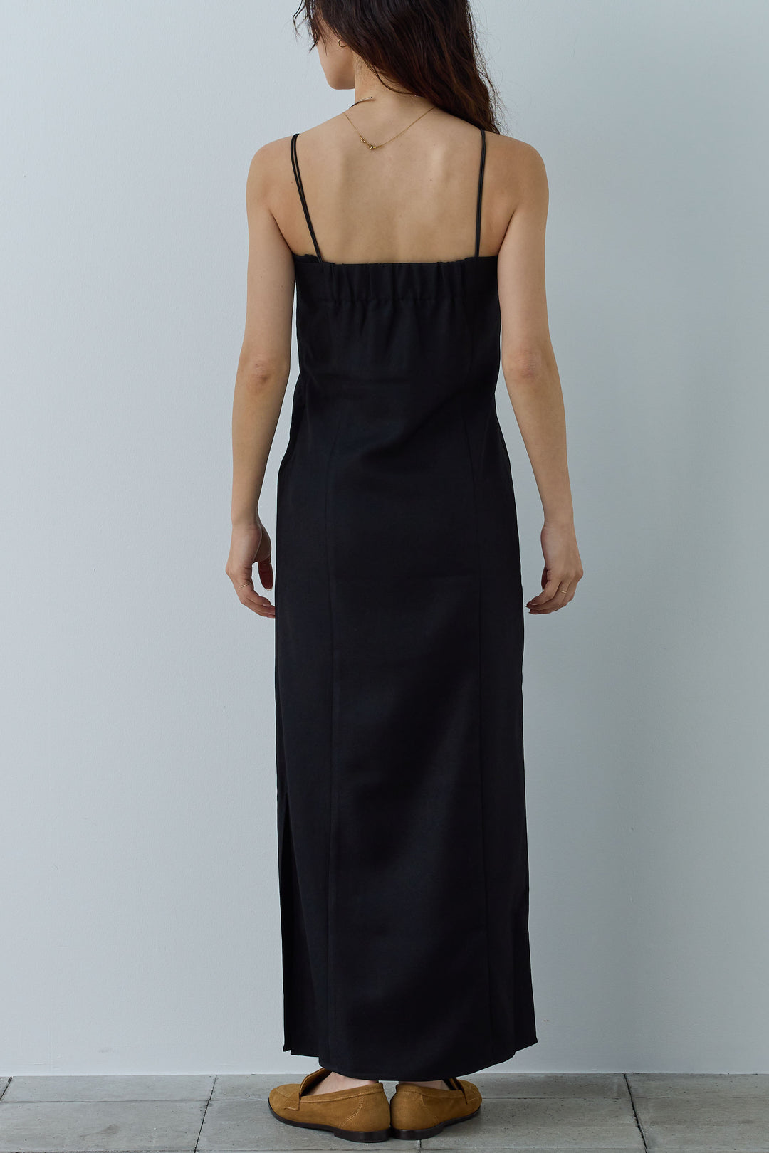 [予約/SET]リネンタッチテーラードジレ+ヘザーツイルキャミワンピース(2set)