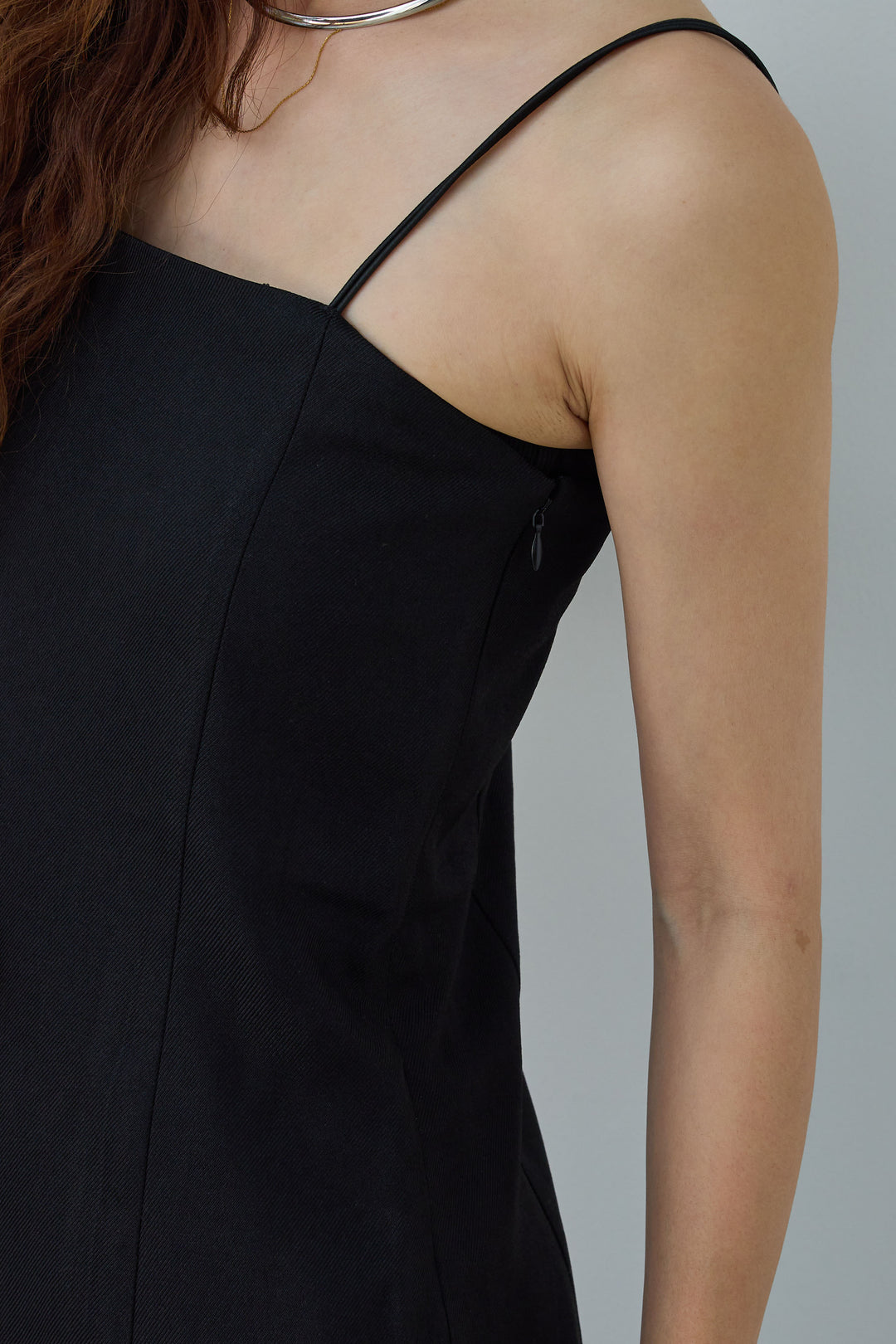 [予約/SET]シアーノースリーブニット+ヘザーツイルキャミワンピース(2set)