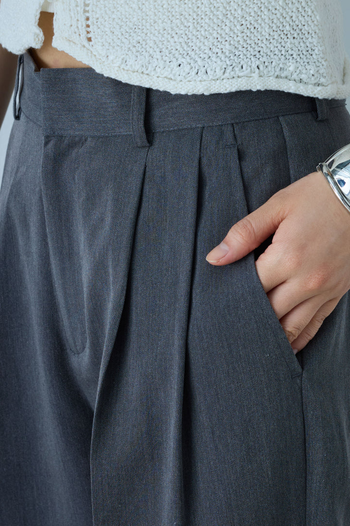 [予約/SET]C/Nタフタギャザークロップドベスト+スカーフ付きタックパンツ(2set)