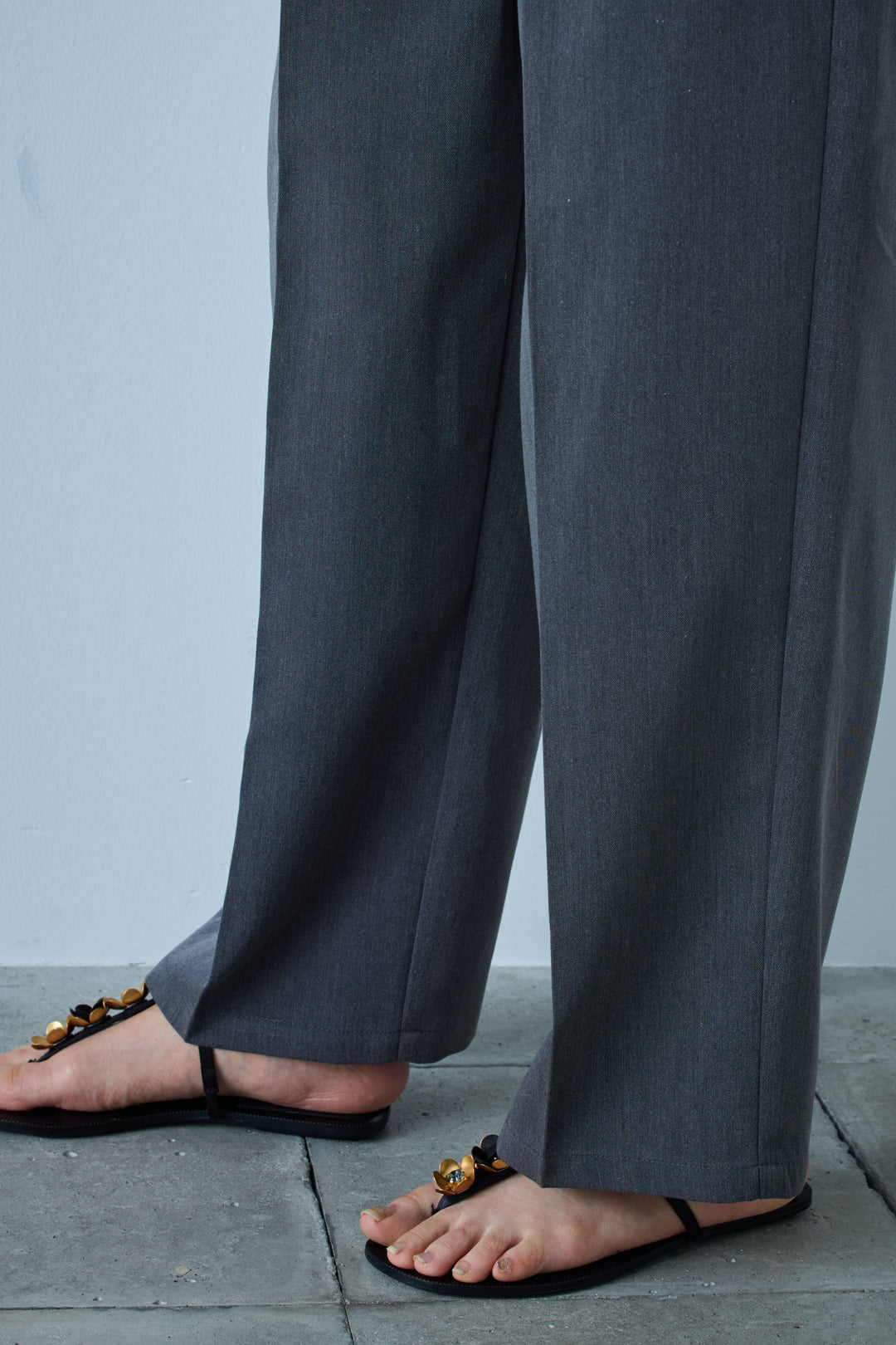 [予約/SET]フロントボタンPO+スカーフ付きタックパンツ(2set)