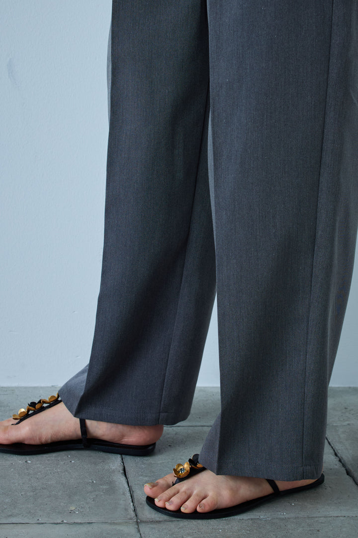 [予約/SET]フロントボタンPO+スカーフ付きタックパンツ(2set)