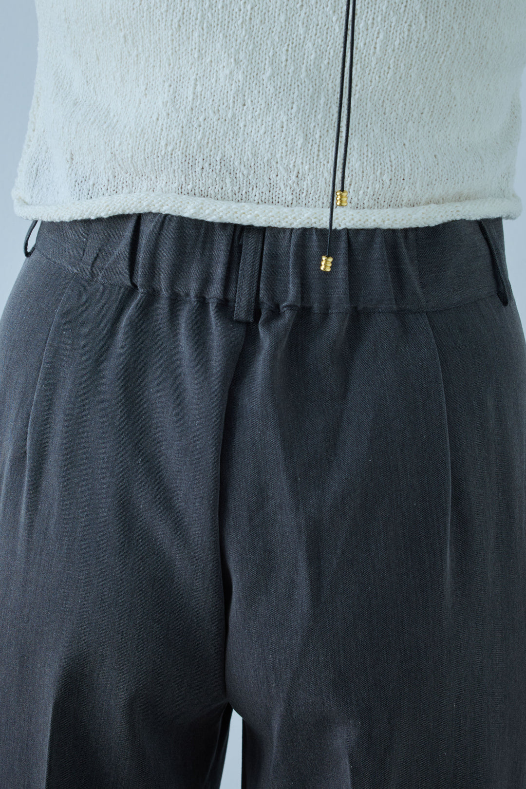 [予約/SET]フロントボタンPO+スカーフ付きタックパンツ(2set)