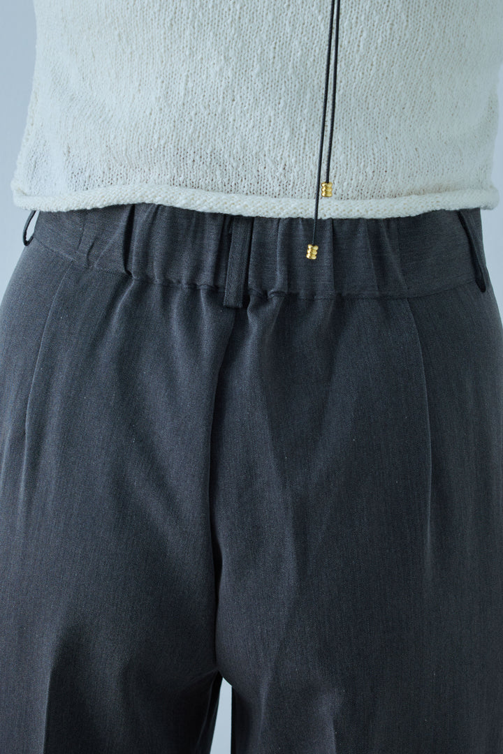 [予約/SET]フロントボタンPO+スカーフ付きタックパンツ(2set)