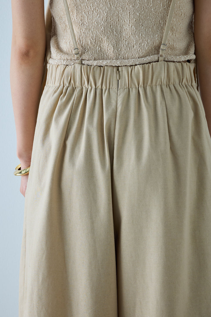 [予約/SET]フロントボタンPO+リネンミックスキャミサロペット(2set)