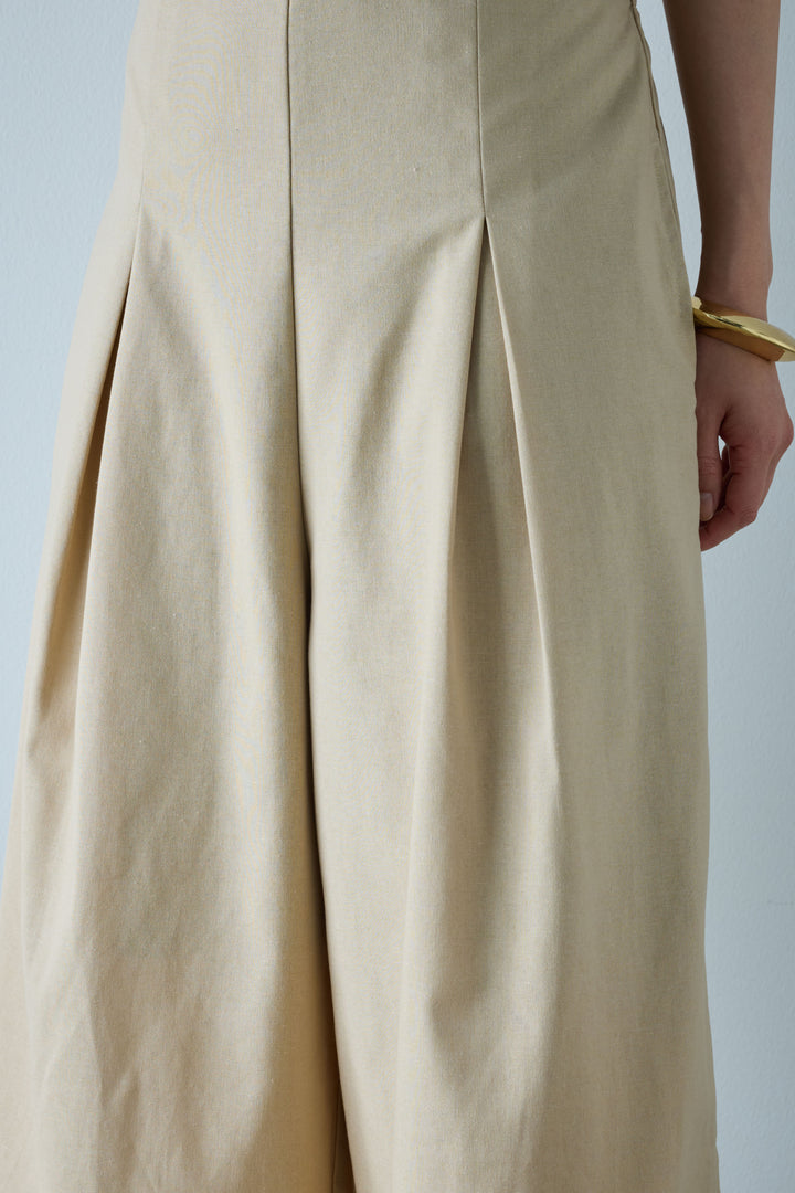 [予約/SET]フロントボタンPO+リネンミックスキャミサロペット(2set)