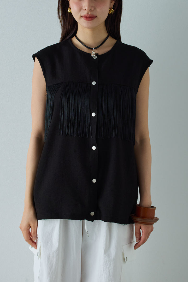 [予約]フリンジデザインノースリーブ