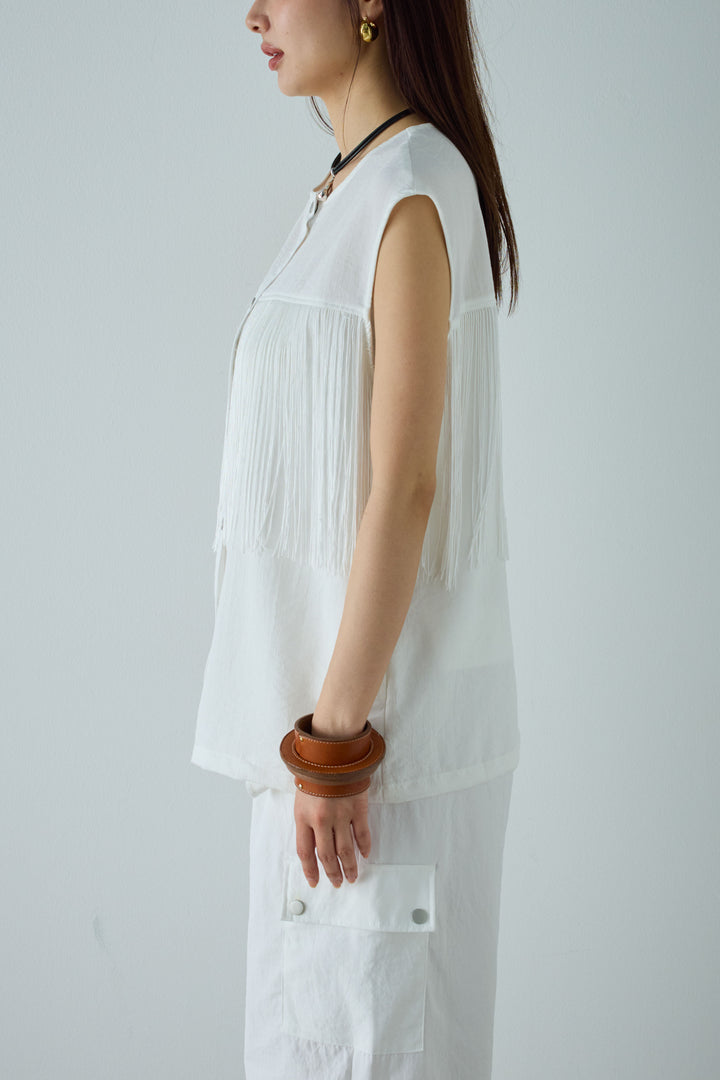 [予約]フリンジデザインノースリーブ