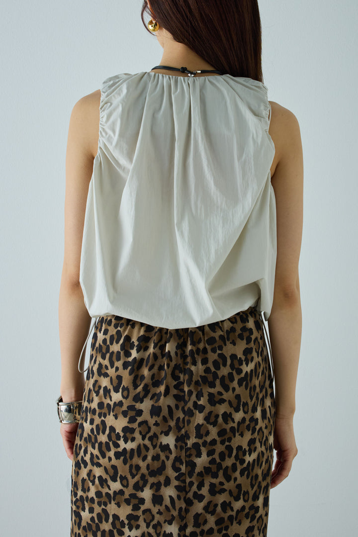 [予約/SET]C/Nタフタギャザークロップドベスト+スカーフ付きタックパンツ(2set)