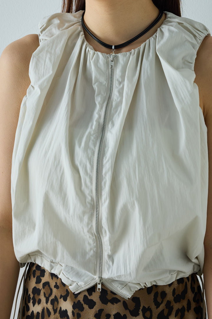 [予約]C/Nタフタギャザークロップドベスト