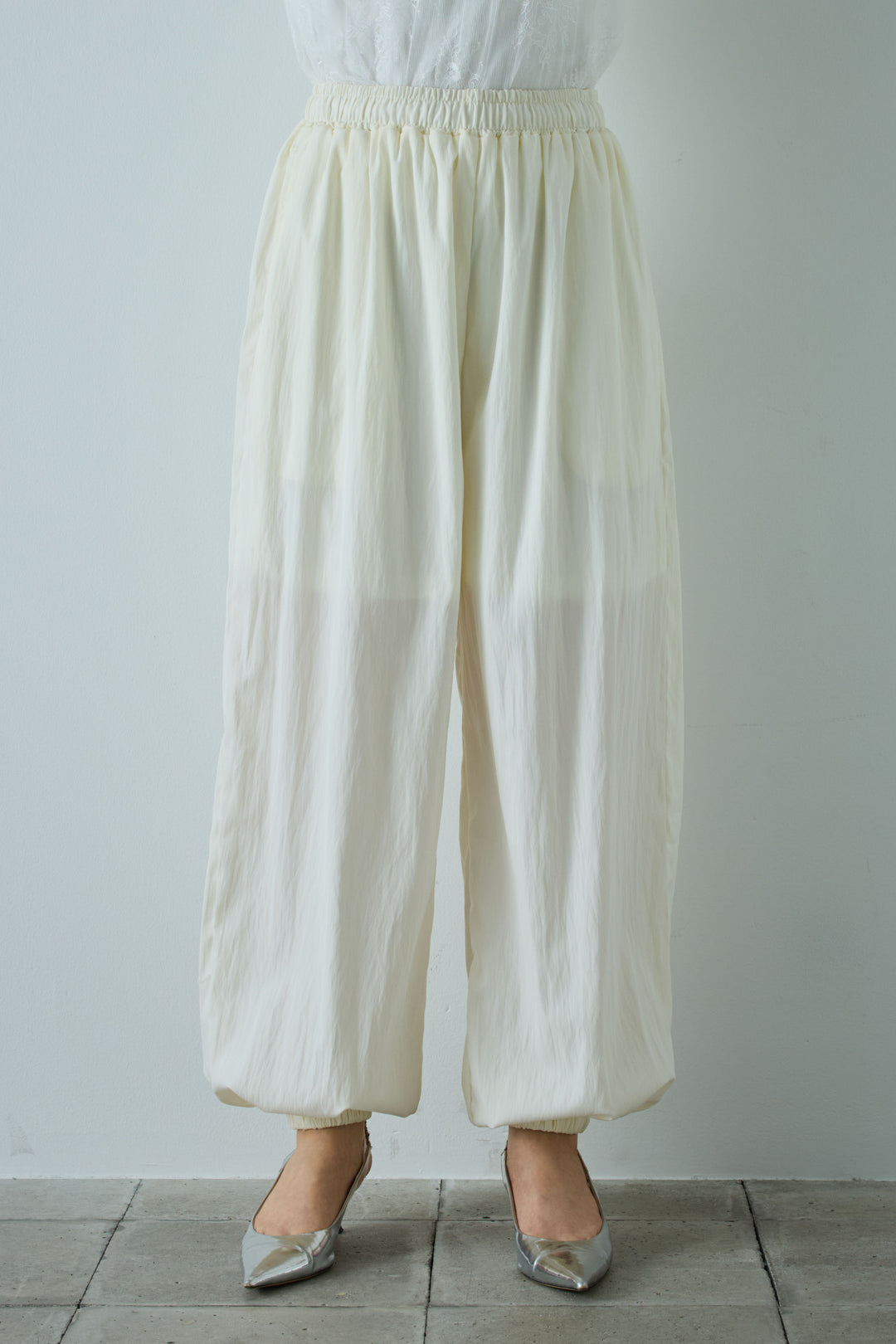 [予約/SET]トーションレースコットンキャミ+かすれシアーイージーパンツ(2set)