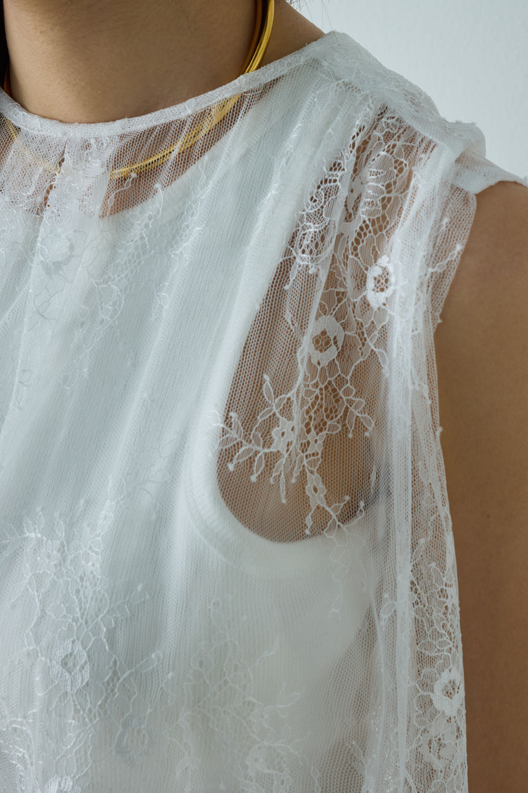 [予約/SET]レースブラウス+かすれシアーイージーパンツ(2set)