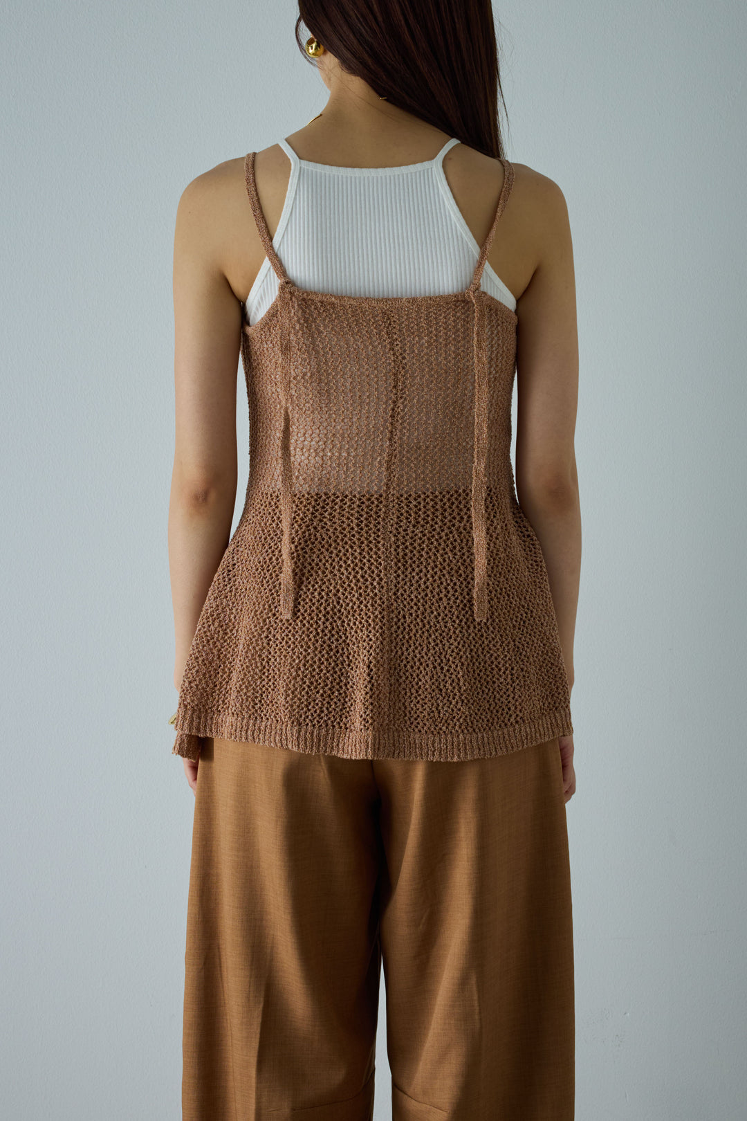 [予約]メッシュフリルニットキャミ