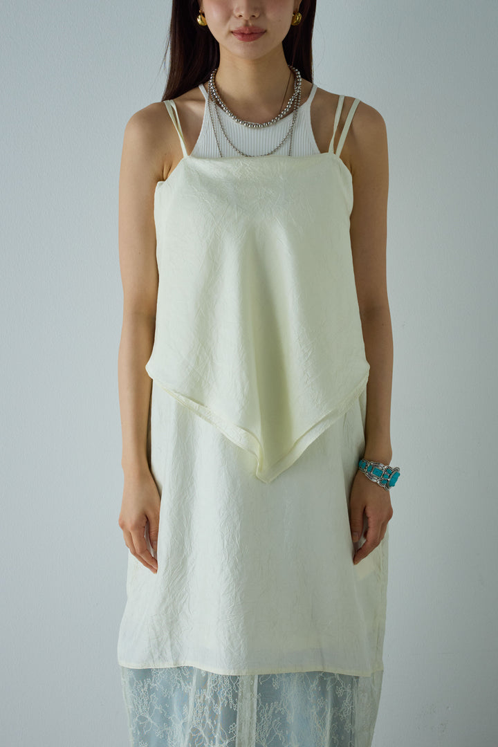 [予約/SET]スカーフ風バックリボンキャミソール+レース切り替えOP(2set)