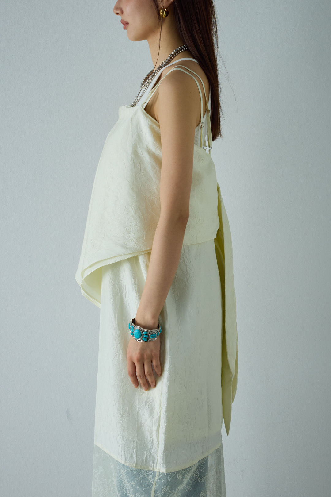 [予約/SET]スカーフ風バックリボンキャミソール+裾ボタン絞りパンツ(2set)