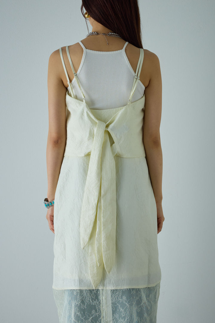 [予約/SET]リブロゴタンク+スカーフ風バックリボンキャミソール(2set)