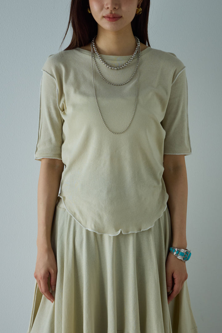 [予約]パイピングラウンドヘムカットソー