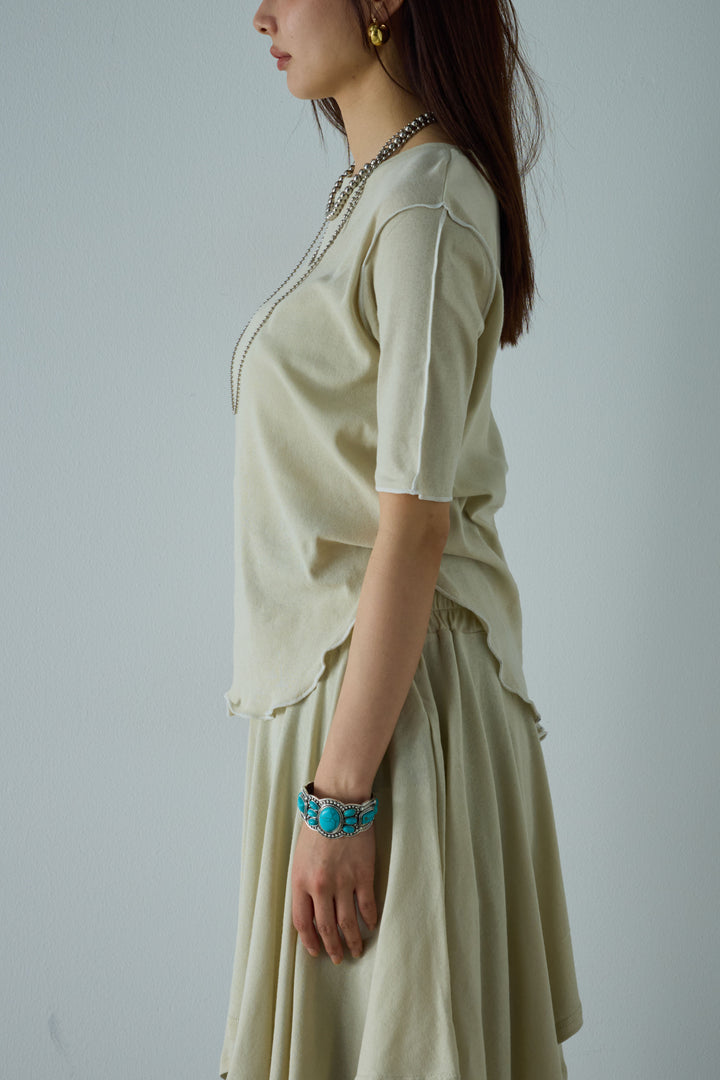 [予約]パイピングラウンドヘムカットソー