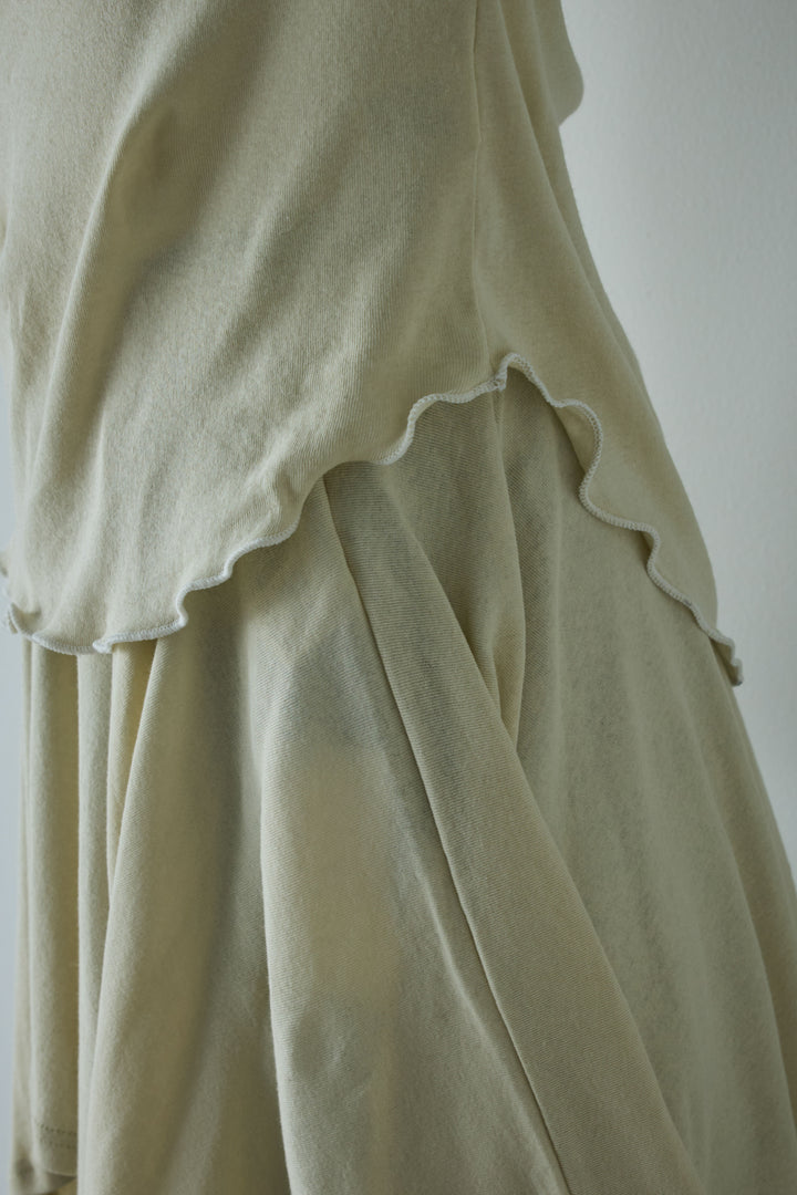 [予約/SET]パイピングラウンドヘムカットソー+レイヤードイレヘムSK(2set)