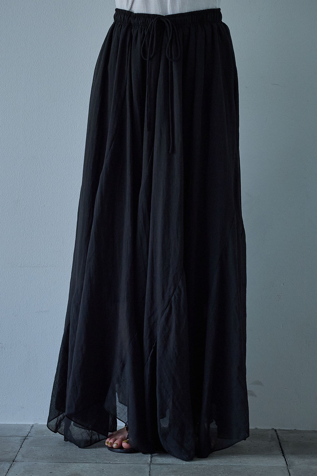 [予約/SET]ノースリーブチュニック+リネン混シアーフレアスカート(2set)