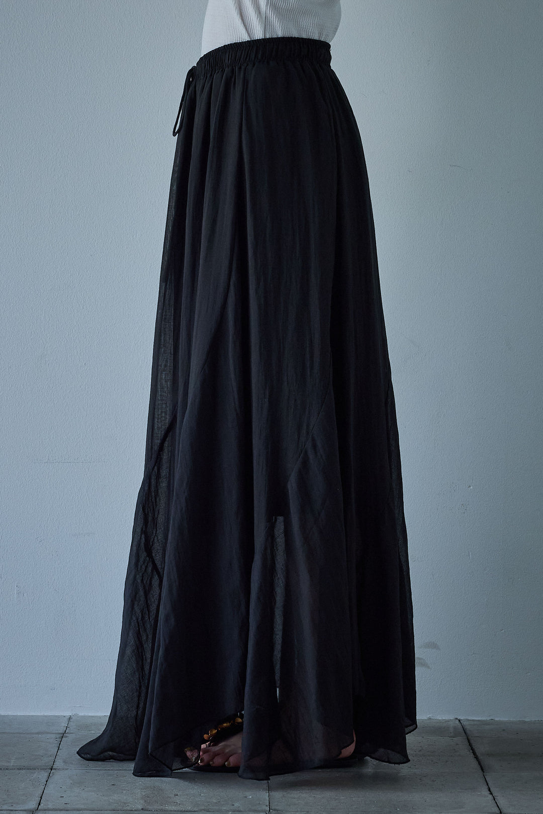 [予約/SET]ノースリーブチュニック+リネン混シアーフレアスカート(2set)