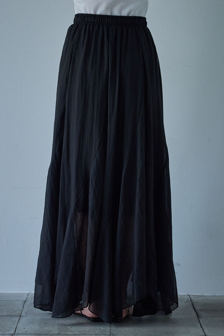 [予約]リネン混シアーフレアスカート