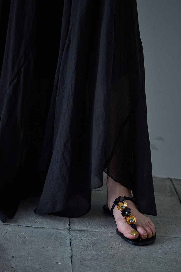 [予約/SET]ノースリーブチュニック+リネン混シアーフレアスカート(2set)