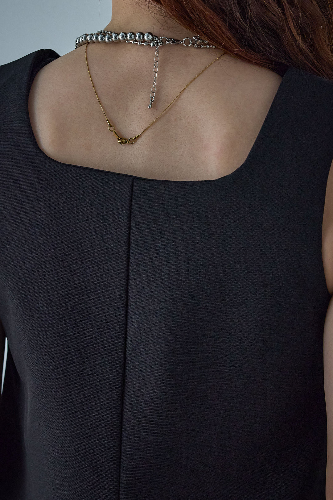 [予約/SET]ノースリーブフロントボタントップス+シアーレイヤードサイドラインパンツ(2set)