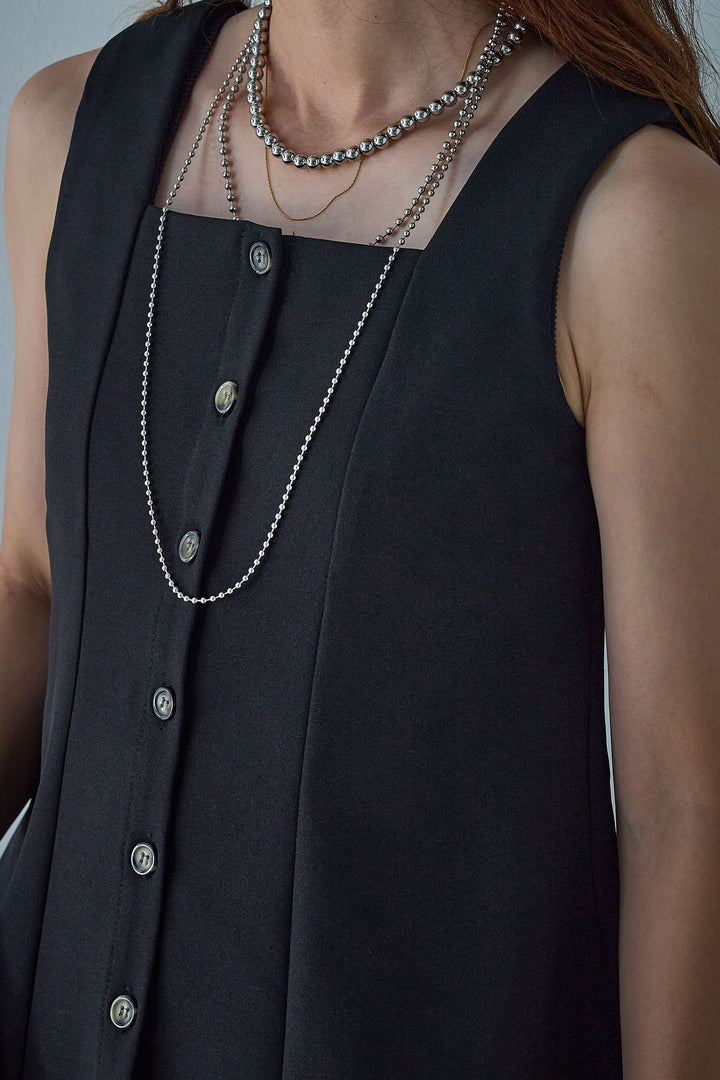 [予約/SET]ノースリーブフロントボタントップス+ストライプレースイージーPT(2set)