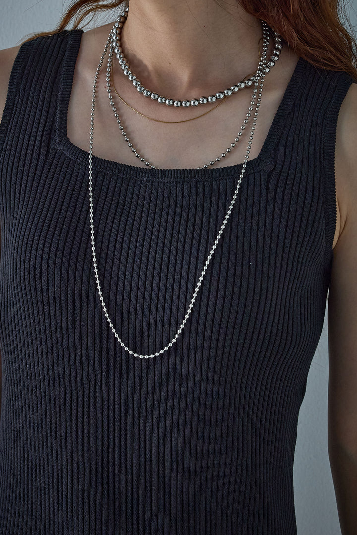 [予約]パッド付きスクエアネックリブニットワンピース