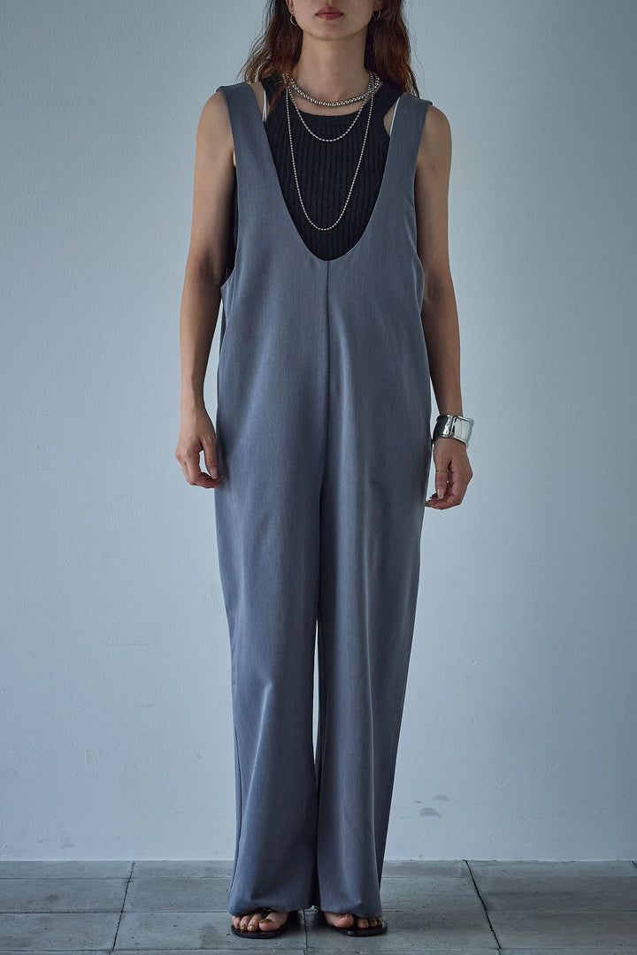 [予約]ツイルUネックオールインワン