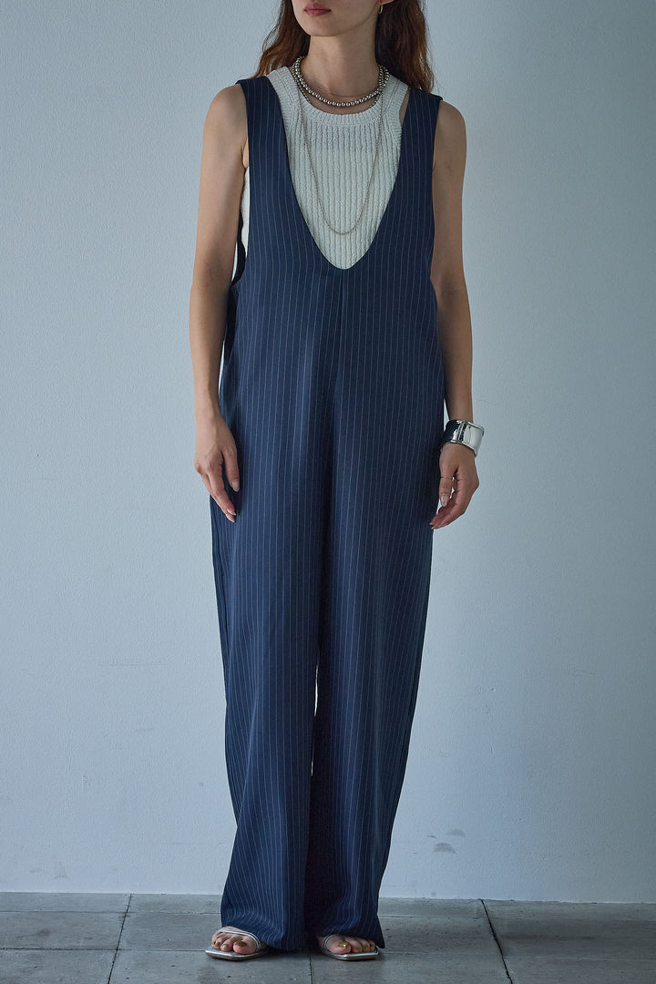 [予約]ツイルUネックオールインワン