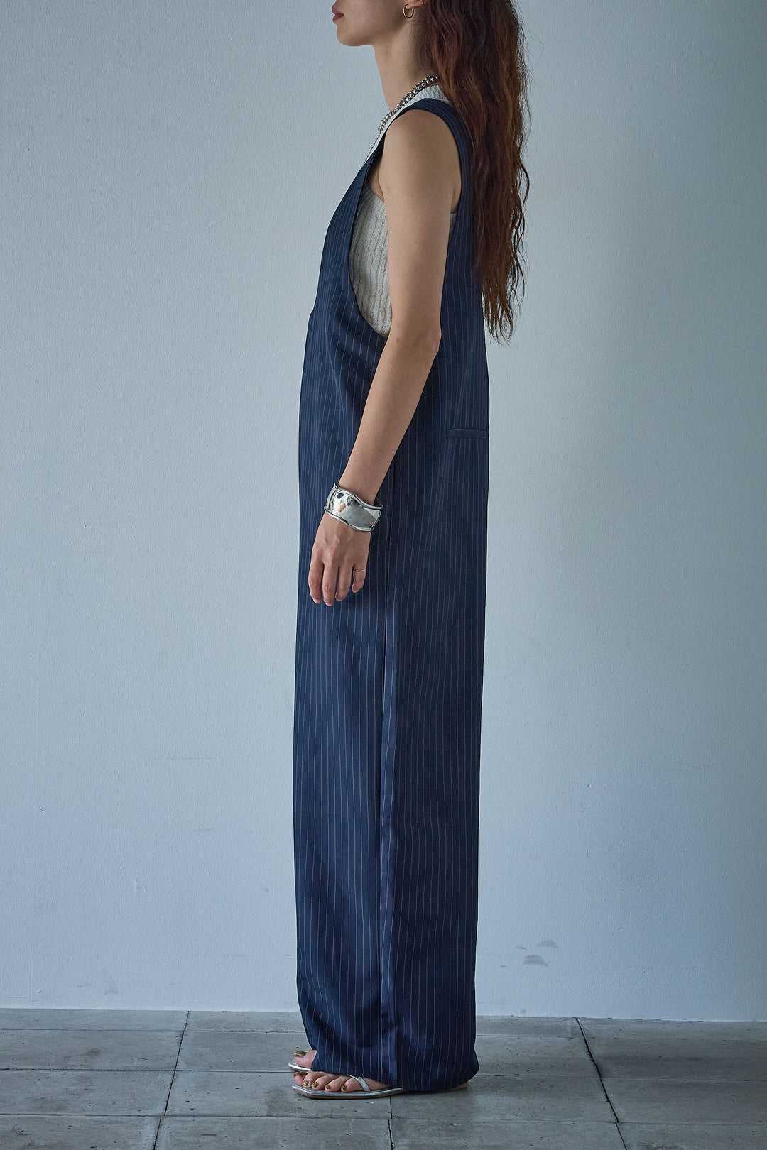 [予約]ツイルUネックオールインワン