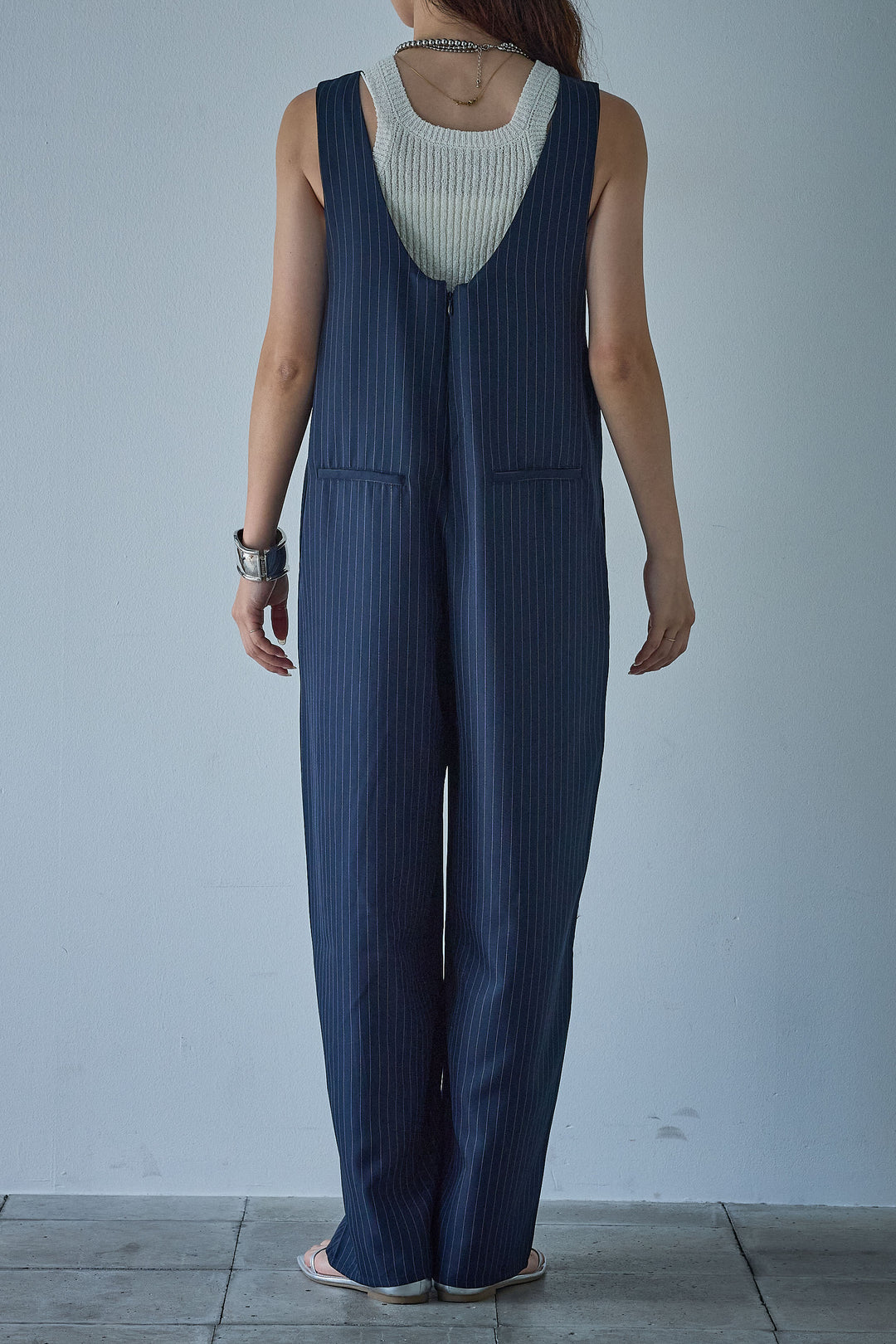 [予約]ツイルUネックオールインワン