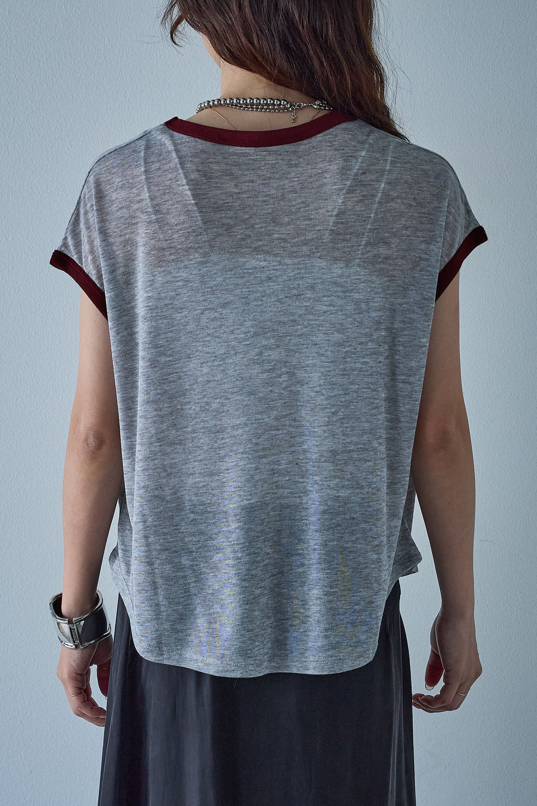 [予約/SET]クレープノースリーブダブルジレ+シアーリンガーロゴT+裏毛ワイドパンツ(3set)