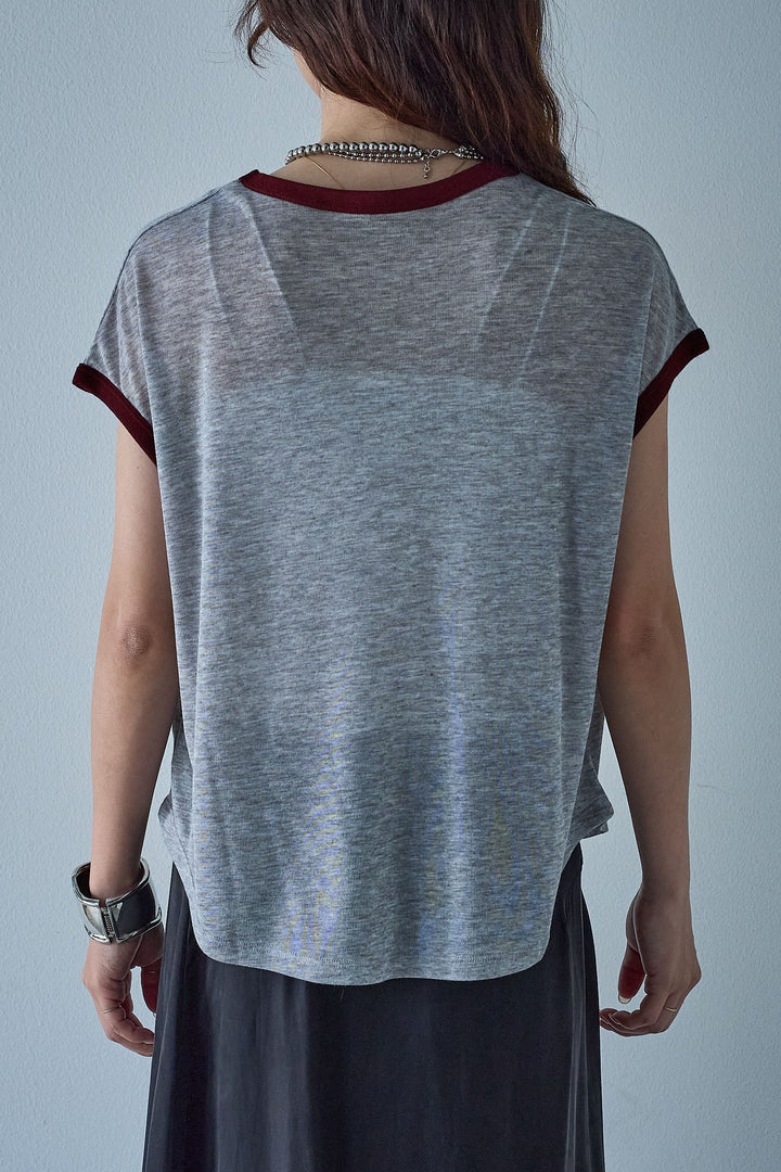 [予約/SET]クレープノースリーブダブルジレ+シアーリンガーロゴT+裏毛ワイドパンツ(3set)