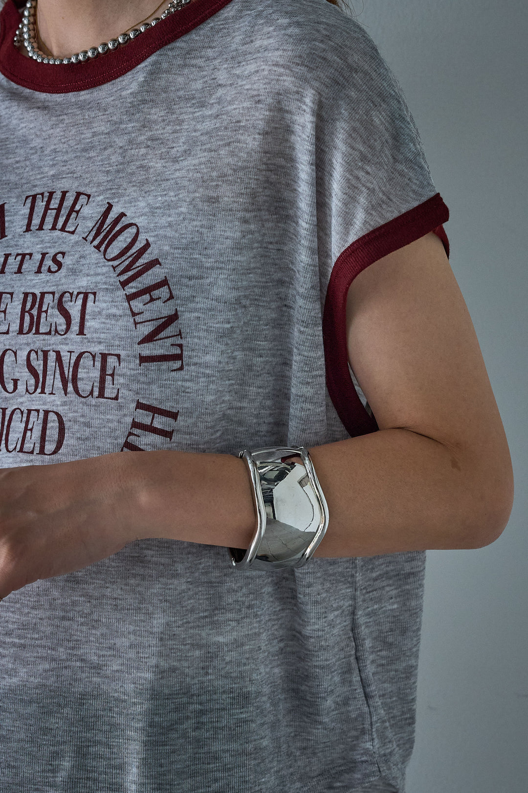 [予約/SET]クレープノースリーブダブルジレ+シアーリンガーロゴT(2set)