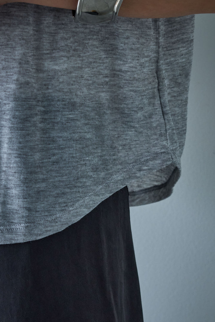 [予約/SET]クレープノースリーブダブルジレ+シアーリンガーロゴT+裏毛ワイドパンツ(3set)