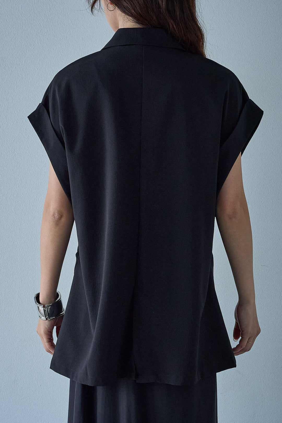 [予約]クレープノースリーブダブルジレ