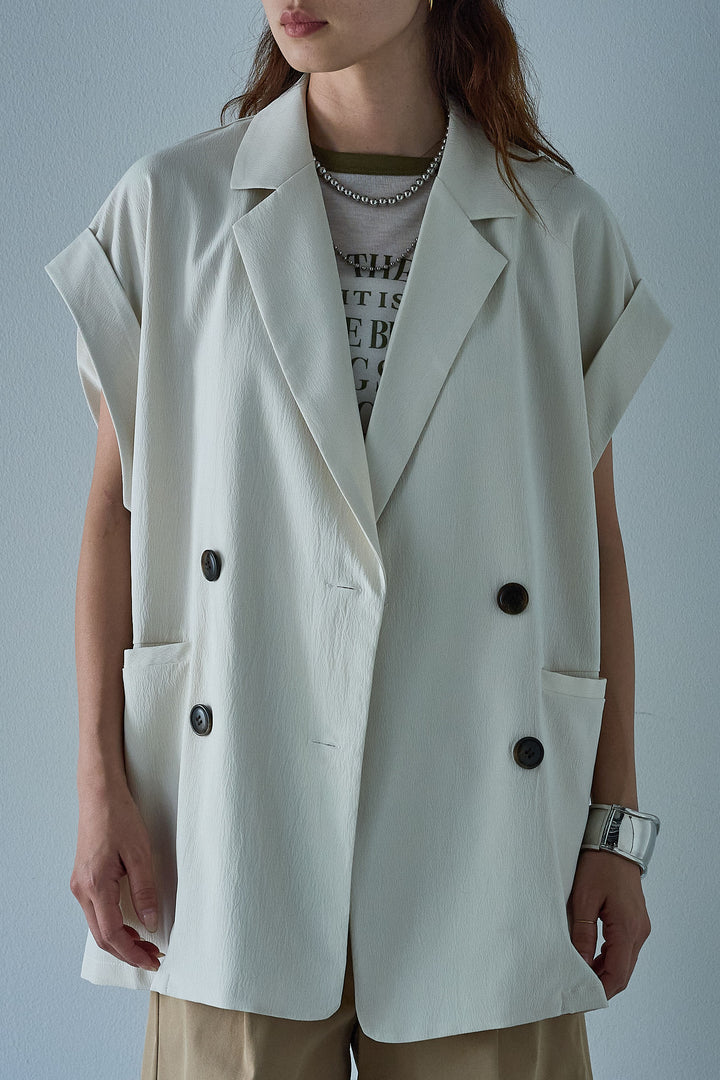 [予約]クレープノースリーブダブルジレ