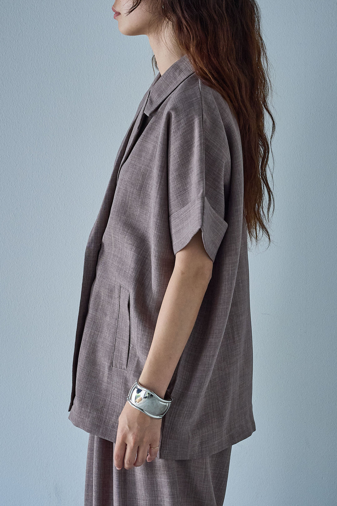 [予約]サマースラブツイードハーフスリーブテーラードジャケット