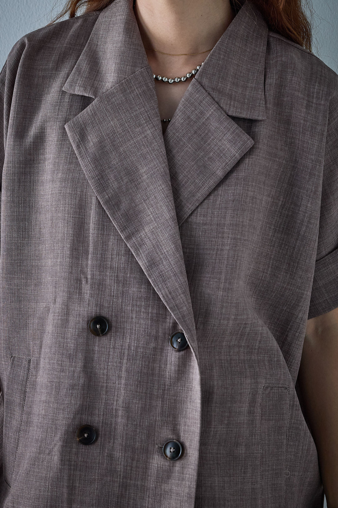 [予約]サマースラブツイードハーフスリーブテーラードジャケット